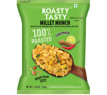 Roasty Tasty Millet Munch Chatpata 150G | Gluten Free Healthy Snacks | Ideal for Weight Management | Cholesterol-Free Millet Namkeen