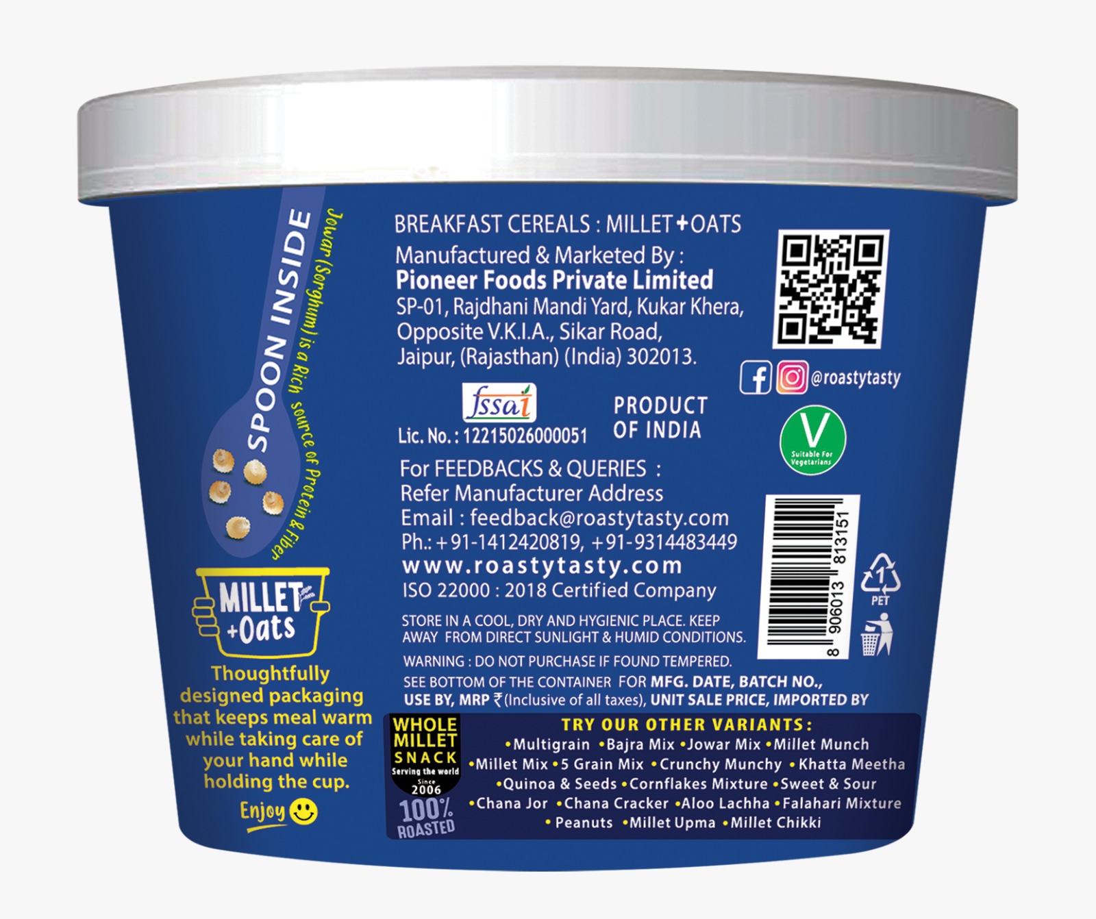 Roasty Tasty Instant Mix Millet-Oats Upma - Image 2