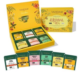 VAHDAM, Assorted Herbal Tea Variety Pack (6 Variants, 36 Tea Bags)