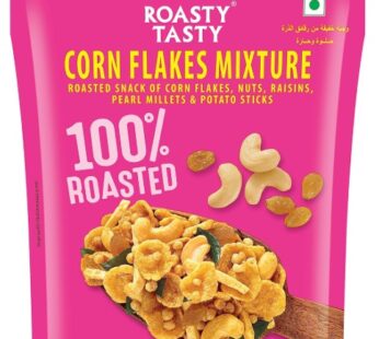 Roasty Tasty Cornflakes Mixture Roasted Namkeen 340g | Palm Oil Free Snack | Replacement of Fried Namkeen & Bhujiya | Ideal Millet Snack | Low Calorie Snacks – No Cholesterol, No Transfat Diet Mixture Millet Snacks Items | Roasted Chivda Cornflakes